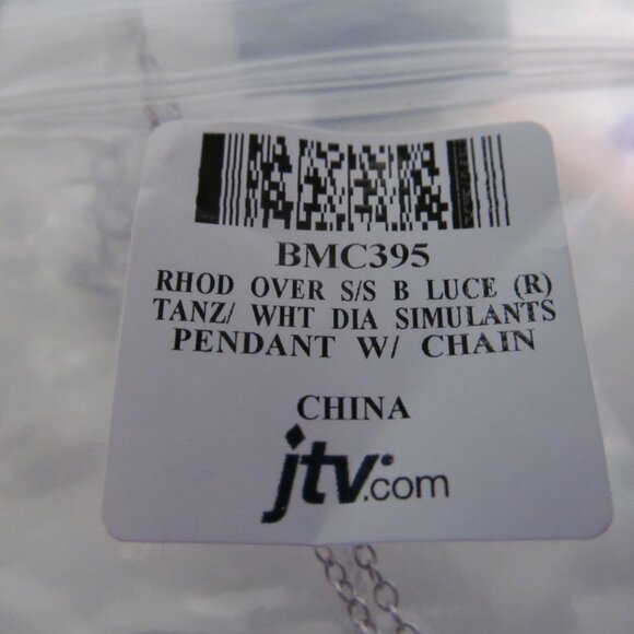 NWT Bella Luce Simulated Tanzanite & Diamond Rhodium over 925 Pendant w Chain - Picture 5 of 16